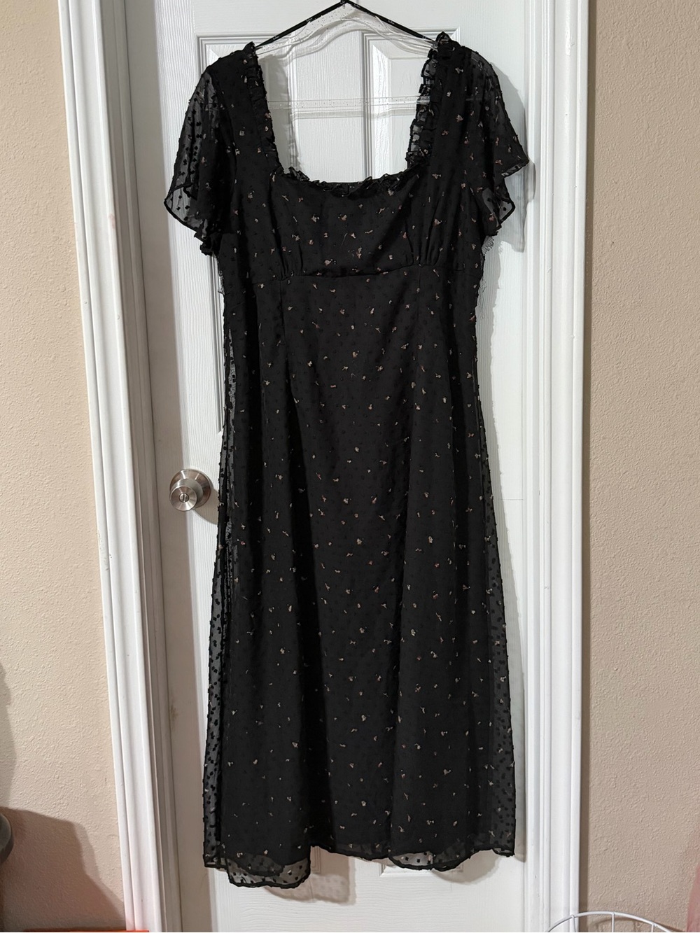 Lulus Black Floral Midi Dress - XL